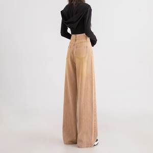 American Spice Girls Hot Drill <span class=keywords><strong>Jeans</strong></span> pour femme, nouveau design, décontracté, coupe droite, ample, jambe large, en denim lavable, style urbain - Product Image 4