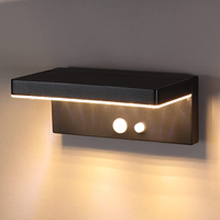 Lampes solaires led modernes en aluminium moulé sous pression ip54 en forme de L pour jardin extérieur lampes murales avec capteur de mouvement