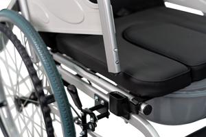 كرسي متحرك من سبائك الألومنيوم مع مرحاض، كرسي متحرك قابل للطي مع مرحاض 4 في 1، كرسي حمام بجانب السرير - Product Image 3