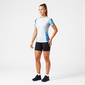 <b>Women's</b> Safety Night Jogging <b>T</b>-<b>Shirt</b> High Visible <b>Neon</b> Print Armpit Mesh Summer Fitness Wear - Product Image 1