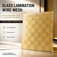 Malla de Alambre de Cobre para Vidrio Laminado, Tela Metálica Decorativa Arquitectónica