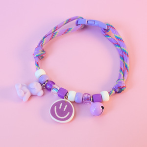 Verstelbare Polyester Hond Hond Halsband Zachte Siliconen Bee Cola Gevlochten Ketting Kleine Grote Maten Cross-Border Love Lint - Product Image 5