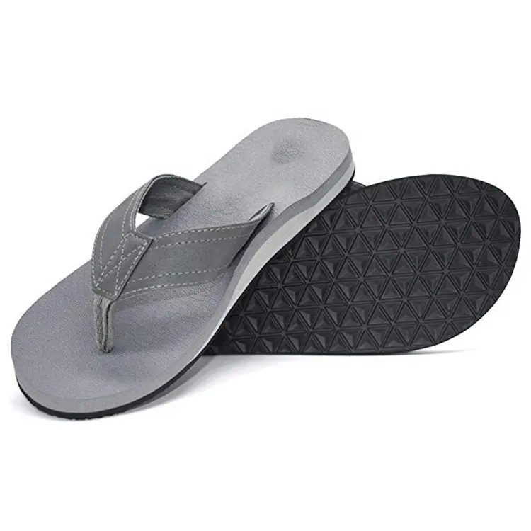 Wholesale Beach Slippers shoes customized thongs Men's Leather Flip Flops