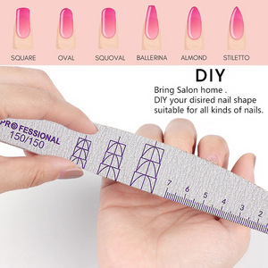 Lima de Uñas Lavable en Forma de Media Luna con Escala de Medición, Esponja de Doble Cara, Herramienta de Manicura para Salón - Product Image 4
