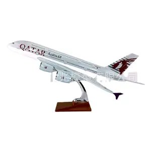 High Quality 45cm 1/160 Scale Qatar Airline Airbus A380 Airplane Resin Model Plane