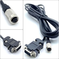 DB10 10 Pin D-Sub Male ke M12 4 Pin Female Kabel Komunikasi Industri Tahan Air Terlindungi dengan Sekrup Pengunci