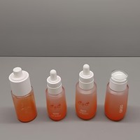 Vente en gros de flacons compte-gouttes ronds en plastique PET de luxe personnalisés, contenants vides de 30 ml pour huiles essentielles et emballages cosmétiques