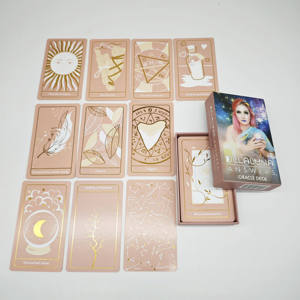 Jeu de cartes de tarot de haute qualité avec bordure dorée, impression couleur intégrale personnalisée, astrologie, <span class=keywords><strong>oracle</strong></span>, avec boîte - Product Image 3