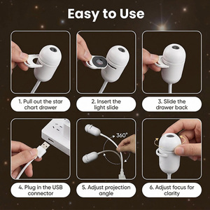 Mini USB 2 in 1 Galaxy Projector Night Light LED Star Ocean Wave Projector Lamp for Kids Bedroom Stars Sky Decoration <strong>Nightlight</strong> - Product Image 3