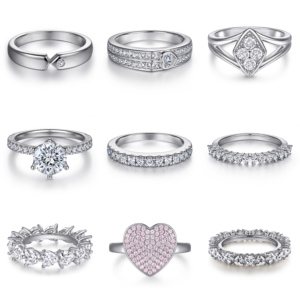 Anillo de Compromiso y Boda para Mujer, Personalizado, Chapado en Rodio, Plata de Ley 925, con Circonitas, Estilo Hip Hop, Engaste Pavé, Certificado CMA - Product Image 2