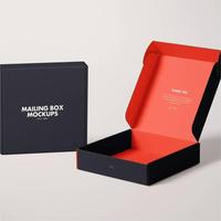 Nouvelles Boîtes d'expédition en carton ondulé personnalisées tendance, noires, pliables, avec finition UV, pelliculage mat, gaufrage et effet gelée, vente en gros