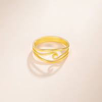 Bague vague de mer en acier inoxydable couleur or minimaliste femmes bagues à la mode océan Surf bijoux cadeau d'anniversaire