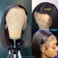 Pelucas humanas Venta al por mayor Hueso recto crudo Vietnamese100 % por ciento Pelucas de cabello humano 13x4 HD Pelucas delanteras de encaje para mujeres negras