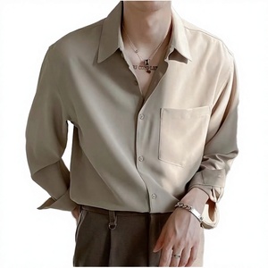 เสื้อเชิ้ตแขนยาวผู้ชายสไตล์เกาหลี รุ่นฤดูใบไม้ผลิและฤดูใบไม้ร่วง ระบายอากาศได้ดี ดีไซน์เรียบง่าย สีพื้น ผ้าโพลีเอสเตอร์ 100% เสื้อลำลอง - Product Image 2