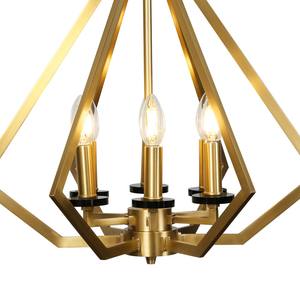 Modern Brass Chandelier Nordic <b>Dining</b> Room Foyer Villa Lamp Geometric Metal Designer Diamond Silhouette Lantern Fixture <b>Light</b> - Product Image 4