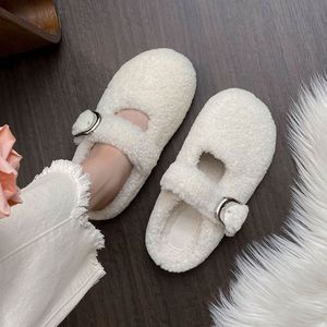 Pantoufles confortables <span class=keywords><strong>en</strong></span> fourrure pelucheuse pour femmes, mules <span class=keywords><strong>d</strong></span>'hiver chaudes <span class=keywords><strong>en</strong></span> fourrure Teddy avec boucle réglable pour l'intérieur et l'extérieur - Product Image 6