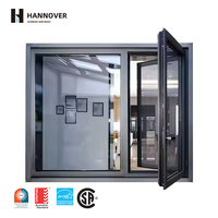 Ventana Abatible de Aluminio Moderna con Certificación NFRC, Doble o Triple Acristalamiento, Tamaños Personalizados para Proyectos Comerciales y Villas