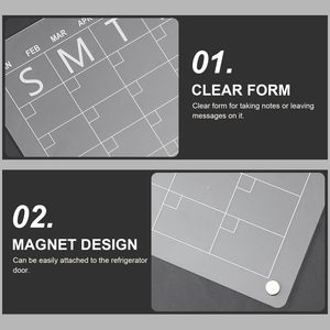 Wholesale Best Clear Custom Size Design 2 Pack Acrylic Magnetic Weekly/Monthly Photo <b>Frame</b> Calendar <b>for</b> Fridge - Product Image 4