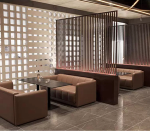 Ensemble de canapés de loisirs pour restaurant musical moderne, mobilier de bar <span class=keywords><strong>lounge</strong></span>, café, hôtel, bistrot, table à manger en marbre et ensembles de canapés banquette en cuir - Product Image 5