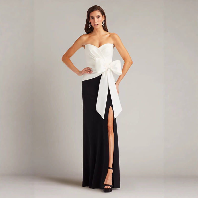 Buy Black Dress With White Lining Elegant, Durable Cotton Fabric |  Alibaba.com