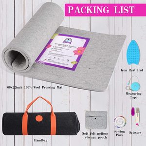 Tapis de pressage en laine extra large 22 x 60 x 3/8 pouces, <span class=keywords><strong>housse</strong></span> de planche à repasser 100 % laine de Nouvelle-Zélande pour le quilting - Product Image 3