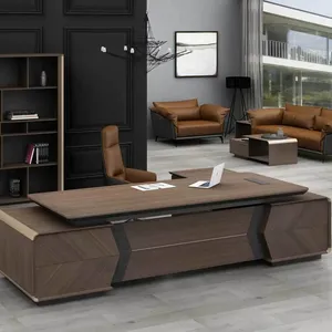 Meja modular mewah meja eksekutif Modern populer meja kantor meja meja berbentuk l