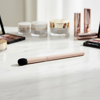Kuas Makeup Yoly Single Flat & Round Smudge dengan Bulu Sintetis dan Gagang Kayu untuk Highlighting Wajah dan Mata serta Riasan Hidung