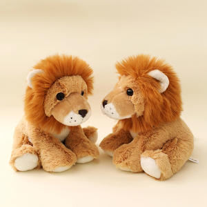 Peluche a forma di leone, simpatico giocattolo di peluche a forma di leone da zoo, bambola di stoffa per bambini in cotone, 20-23 cm, regalo di compleanno - Product Image 4