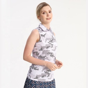 Custom OEM Ladies Women White Camo Sun UPF 50+ Polyester Spandex Clasdic Polo Jersey <strong>Golf</strong> T-Shirts <strong>Clothing</strong> - Product Image 4