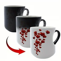 Tasses magiques en porcelaine personnalisées, cadeaux pour la fête des pères, impression de logo, tasses en céramique pour couple, tasse à café changeante de couleur