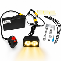 8AA Battery Powered Baja LED Headlight DIY Retrofit Kit with White Amber Handle Switch All Prewired for E-Bike MTB Motorcycle