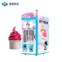 Machine à glaces commerciale entièrement automatique sur mesure, robot distributeur de crème glacée OEM/ODM pour entreprises, machine à glaces en libre-service