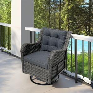 Fabriqué au Vietnam, prix de gros, chaise pivotante en rotin moderne avec coussin en polyester, design contemporain pour meubles d'extérieur - Product Image 6