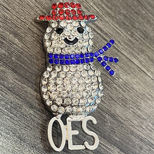 Broche de letra OES personalizado, broche de solapa de perla esmaltada azul estrellada oriental, broches de muñeco de nieve, joyería - Product Image 1