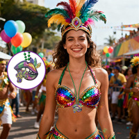 Colliers de perles Mardi Gras de la Nouvelle-Orléans, pendentifs violet, or et vert, chaînes de perles, accessoires de costume pour défilés de carnaval et fêtes