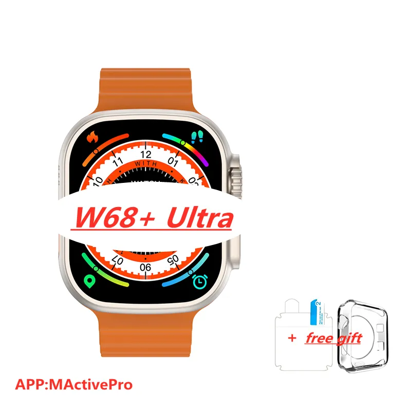 Smart Watch Ultra W68 Plus Ultra 49mm Bluetooth Call NFC GPS Tracking ECG W68 Ultra Max Series 8 Smart Watch for Men Women 2023
