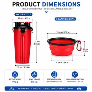 Conteneur de stockage d'aliments pour animaux de compagnie en plastique blanc avec logo personnalisé, distributeur de nourriture pour chien portable, bol pliable, utilisation promotionnelle en extérieur - Product Image 2
