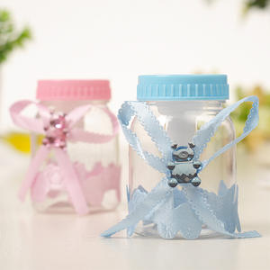 Mini biberons de 3.5 pouces Adorable boîte de douche de bébé décor avec ruban et ours boîte à bonbons cadeaux 1er anniversaire faveurs de fête - Product Image 2