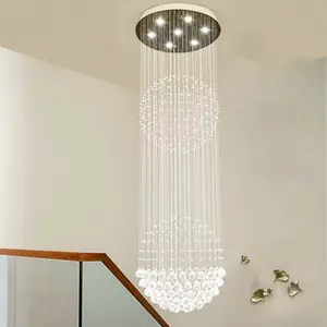 Custom Modern Luxury Global Crystal Chandelier Big Ball Strings Crystal Lighting Long Lamps For Hotel Home Shop Club Decoration