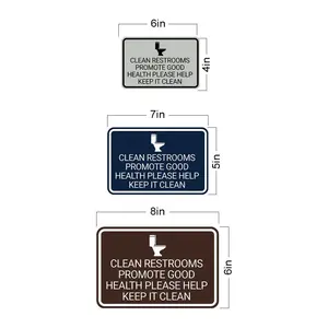 Securun produsen Premium klasik dibingkai bersih toilet meningkatkan kesehatan yang baik mohon membantu menjaga tetap bersih tanda (Brushed Silver)