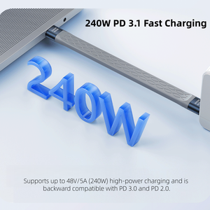 Câble de données USB4.0 Type-C mâle-mâle, charge rapide 240W, transmission rapide 8K 40 Gbps, <span class=keywords><strong>cordon</strong></span> court, prend en charge le transfert de données et la charge - Product Image 2