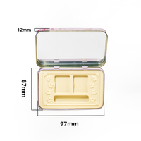 NICE-CAN – boîte en fer blanc de maquillage en forme de Rectangle, boîte vide en métal pour Palette d'ombres à paupières avec miroir
