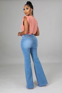 Nuevos pantalones vaqueros ajustados de alta elasticidad para mujer, pantalones acampanados, pantalones vaqueros plegables para mujer, pantalones casuales para mujer 2023 - Product Image 4