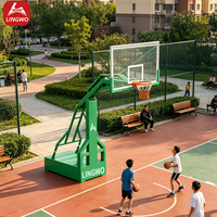En gros Panneau de basket avec support, Support d'exposition de panneaux de basket, Panneau de basket de 10 pieds avec support