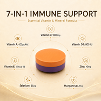 Vitamin C 1000mg Potensi Tinggi 7-in-1 Pendukung Kekebalan Tubuh Tablet Dua Warna dengan D3 Seng Selenium OEM/ODM