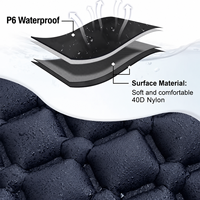 Matelas de camping auto-gonflable à pression de pied, matelas de couchage gonflable en TPU à motif losange avec oreiller pour le camping en plein air