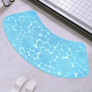 מחצלת pvc מיקרופייבר חדר אמבטיה מעוגל מחצלת לחות מעוגל עם שטיח חצץ לשימוש רצפה - Product Image 5