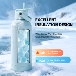 Портативная термобутылка из нержавеющей стали с резиновым покрытием, 500 мл (17 унций), OEM, подходит для подстаканника, спортивная фляга, подарок - Product Image 3