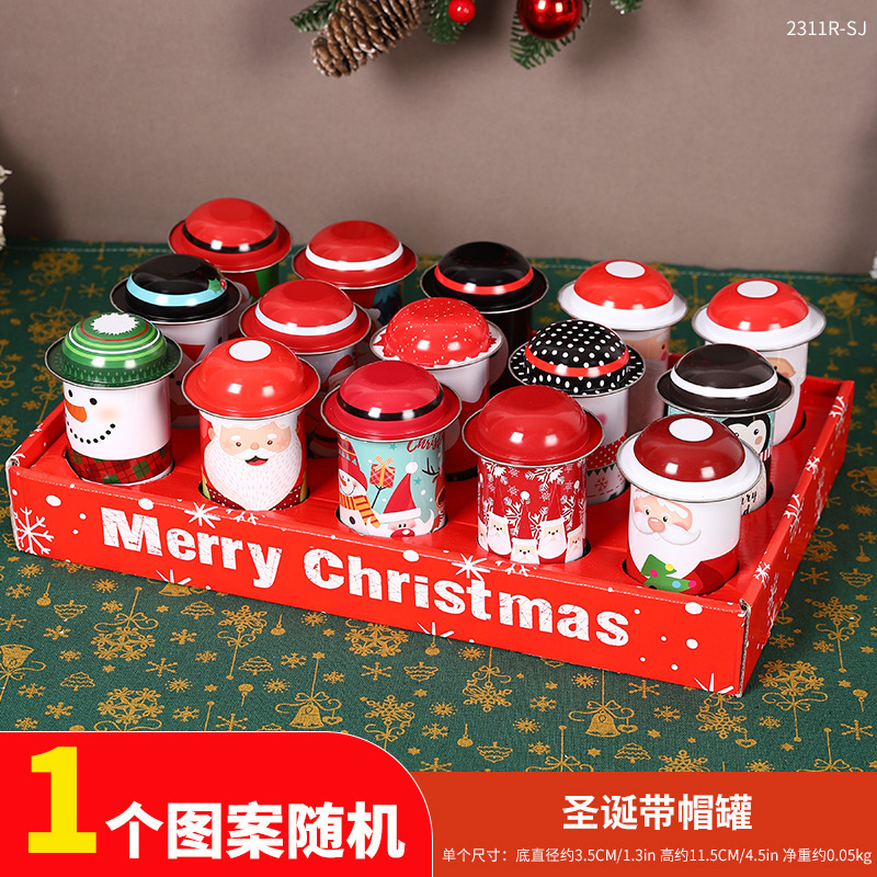 2311R-SJ Tarro Navideño para Gorros - 1 unidad, diseño aleatorio