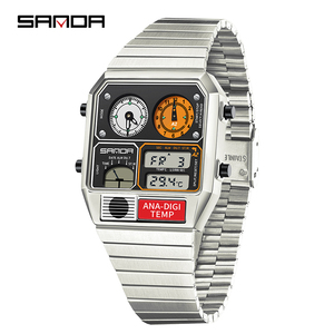 SANDA 3192 Digital <strong>LED</strong> Watch for Men Multifunction Alarm Luminous Electronic Temperature Waterproof Stopwatch <strong>LED</strong> Watches <strong>Clocks</strong> - Product Image 2